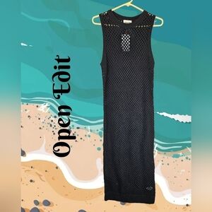 open edit wear two ways knit midi dress | Dresses | Nwt Open Edit Xxs Black V Neck Slit Casual Nordstrom